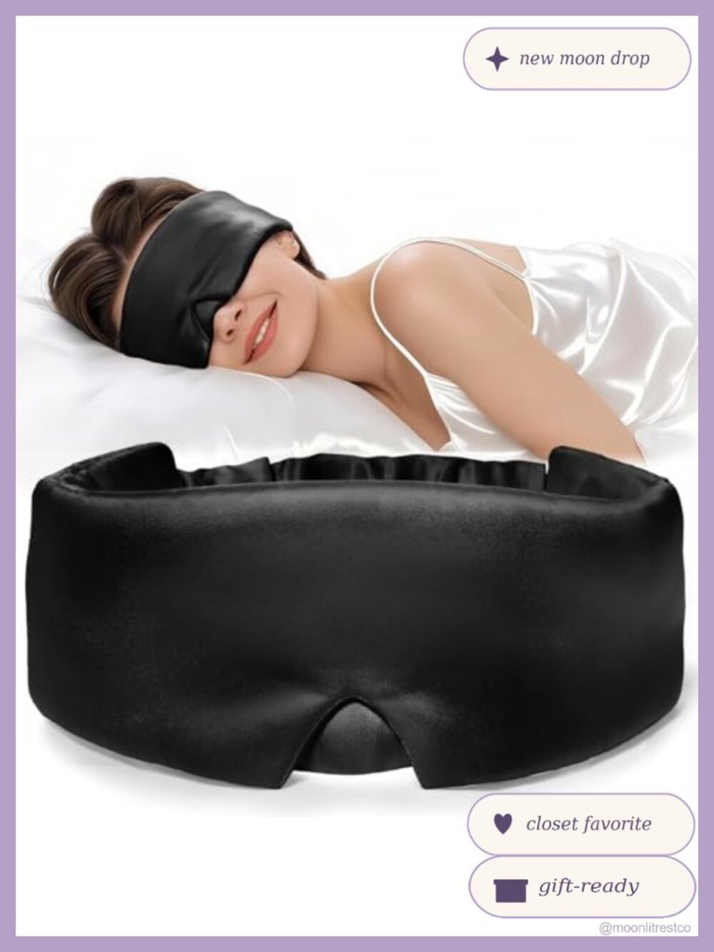 Mulberry Silk Sleep Mask Adjustable Side Sleeper Eye Mask